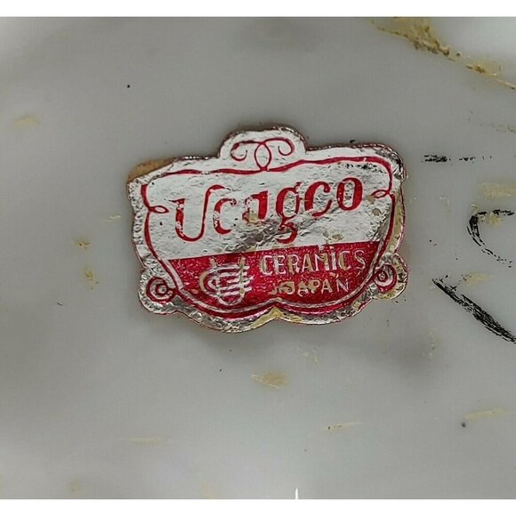 Vintage Ucagco Porcelain Cherub & Swan Figurine With Gold Accents Flower Vase - Picture 10 of 10